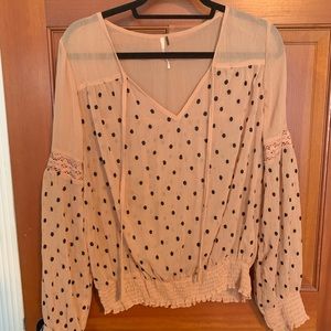 Free People peach blouse
